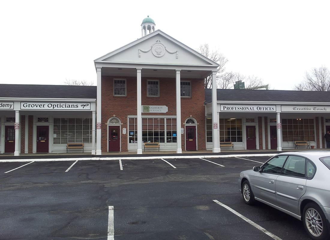 Stratford, CT - Exterior View of the Red Brick Dougherty Insurance Building in Stratford Connecticut